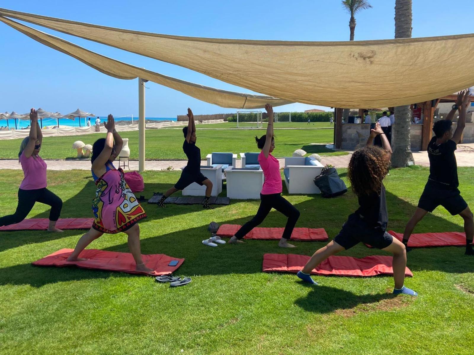Borg El Arab Beach Resort Экстерьер фото A yoga class in Egypt